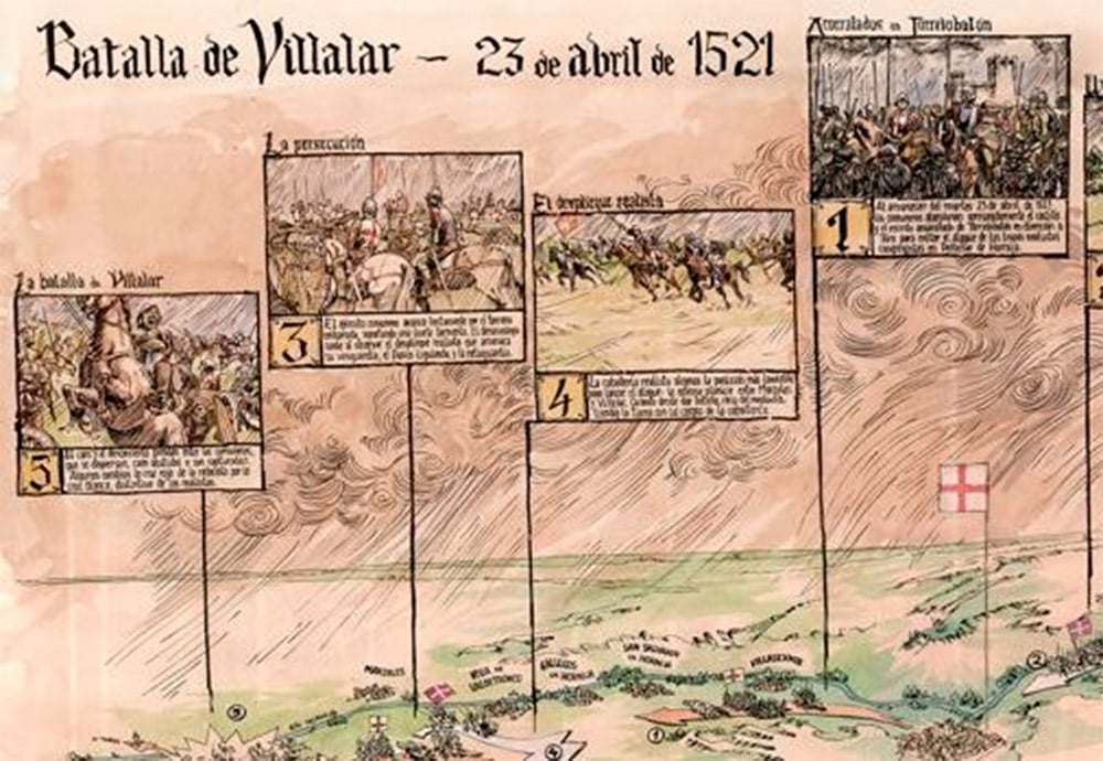 Mapa de la batalla de Villalar de la UEMC 